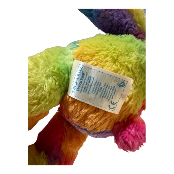 BUILD A BEAR Multicolor BAB Plush Bright Rainbow Stripe Sparkle Bear‎ - Picture 6 of 7